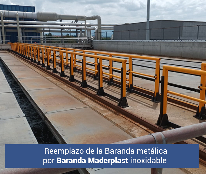 Baranda Maderplast inoxidable resistente a la corrosion