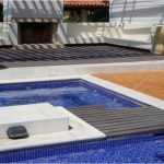 Deck en plástico industrial, polipropileno de color beige fabricado por Maderplast Barranquilla, santa marta, cartagena